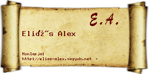 Eliás Alex névjegykártya